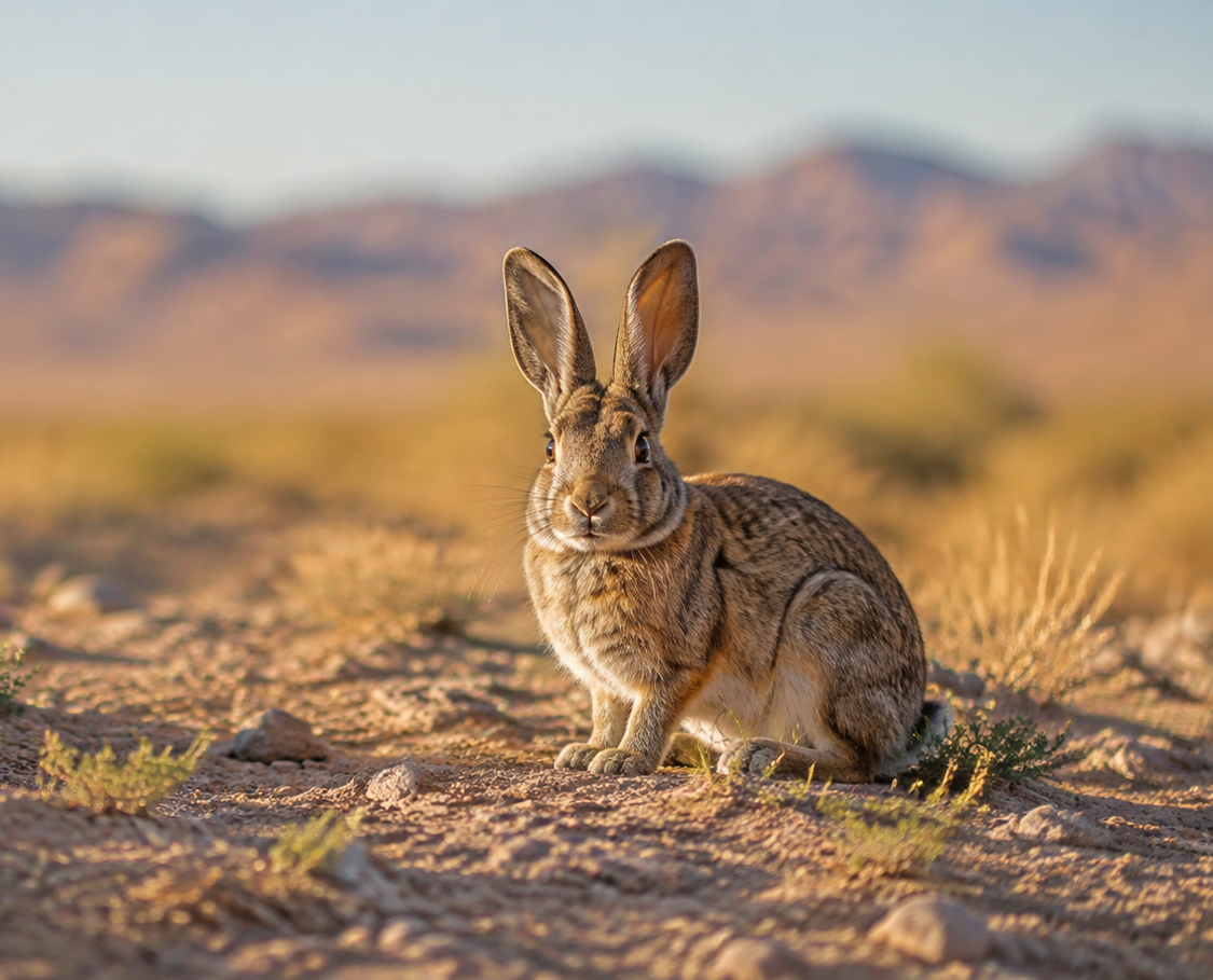 Wild rabbit in the Nevada desert during the RHDV2 outbreak